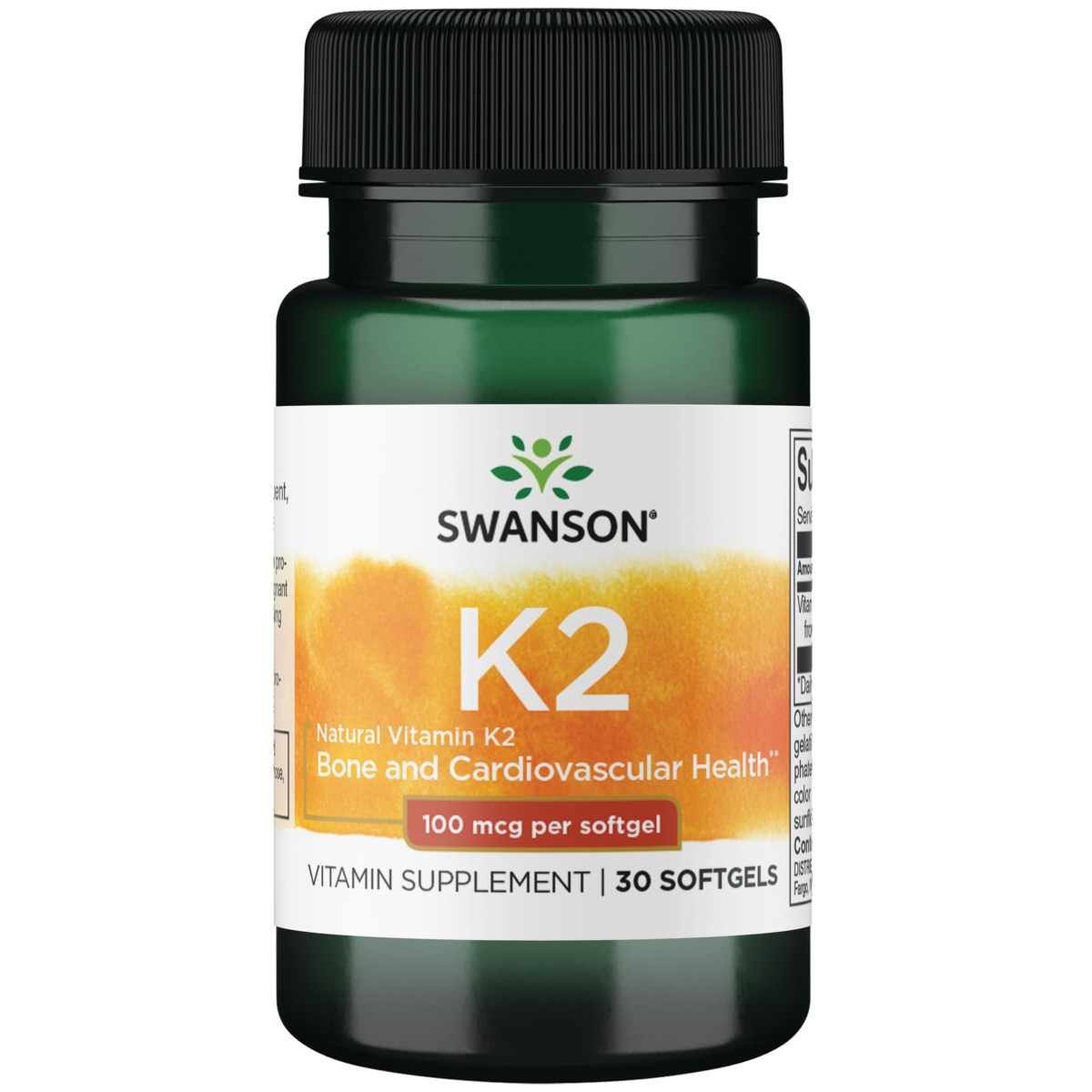 Swanson Herbal Supplements Vitamin K2 – Natural 100 mcg Softgel 30ct