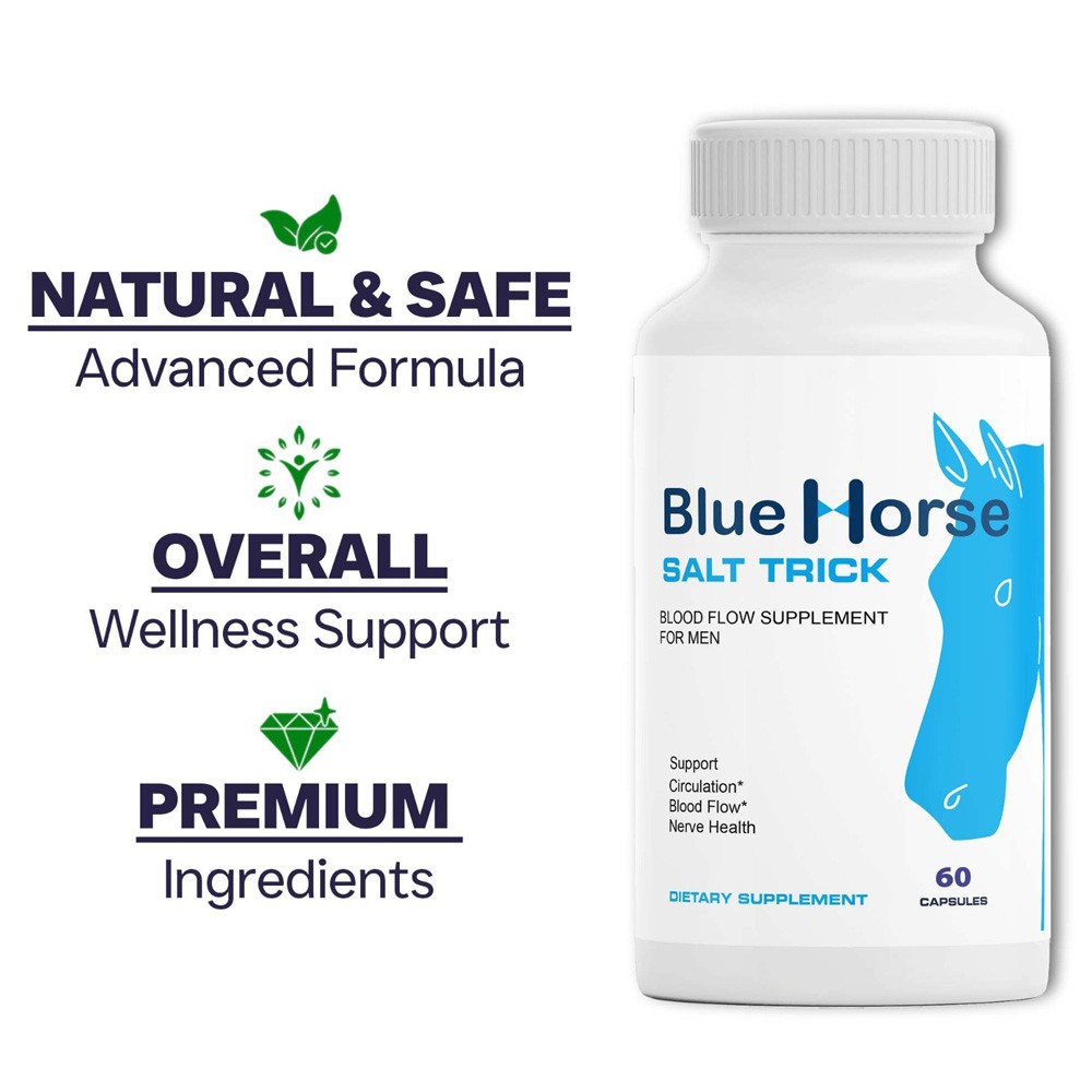1/2/3 PACK Blue Horse Salt Trick – Our Best Blood Flow Supplement for Men