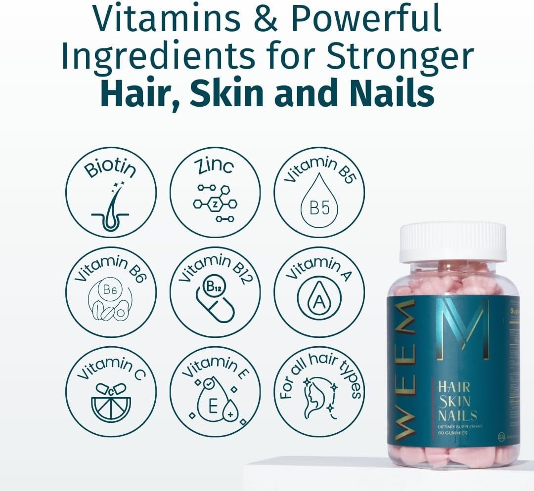 (Pack Of 3) Weem Hair Skin And Nails Gummies – Vegan Biotin