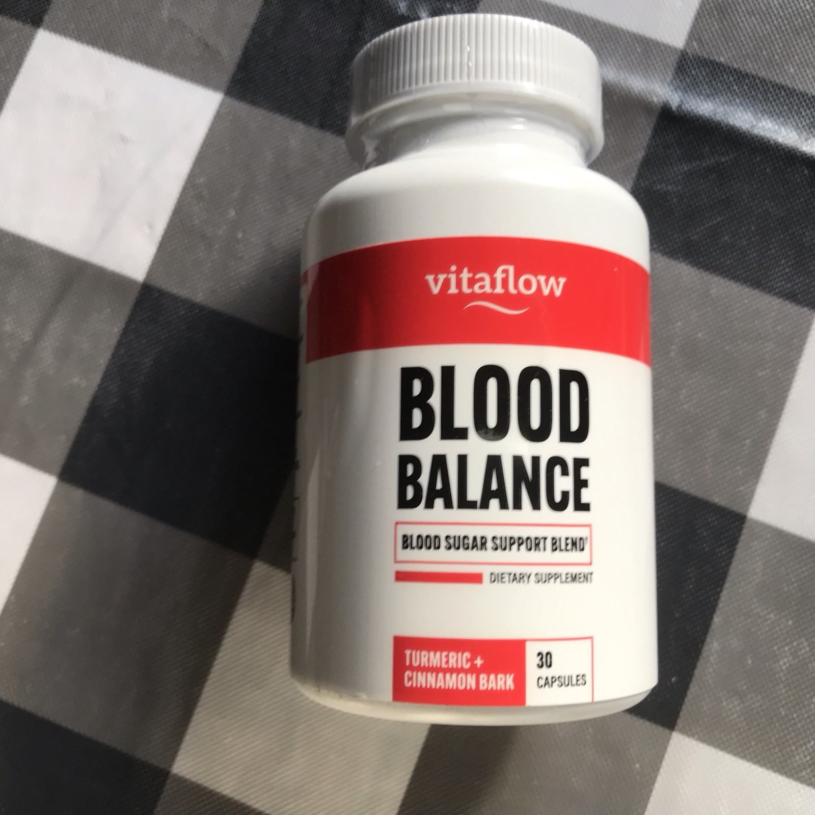 Vitaflow Blood Balance Dietary Supplement Turmeric Cinnamon Bark 30 Capsules