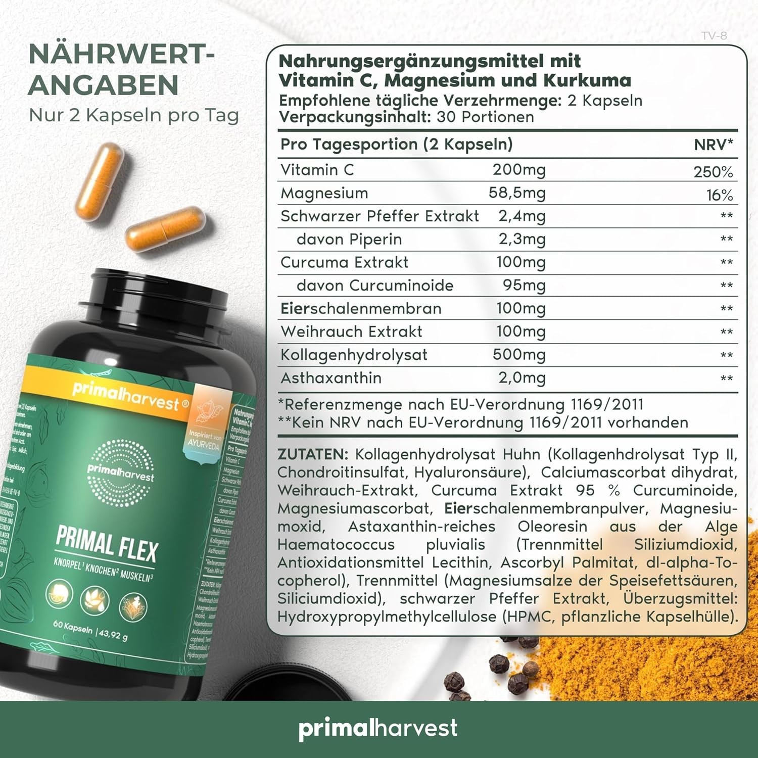 Primal Harvest Turmeric Complex,1 Pack: Joint & Mobility Support with Turmeric