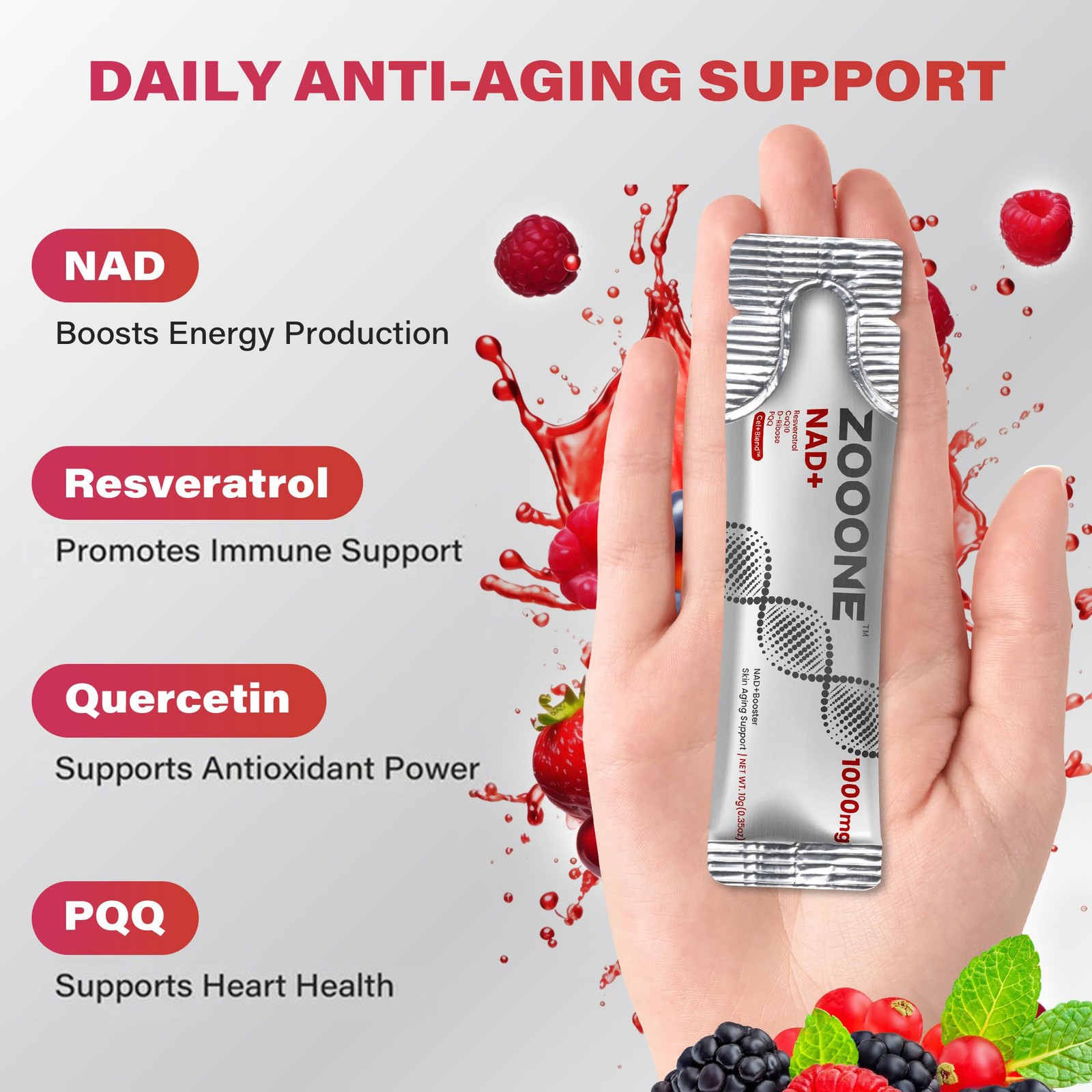 ZOOONE NR1000 – Berry Flavor Drink Mix Supports Cellular Energy – Discount