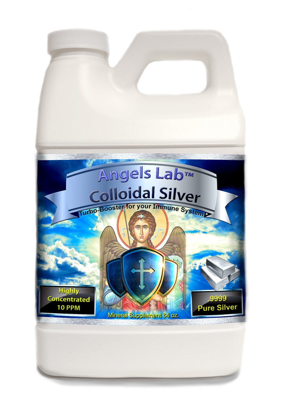 Colloidal Silver 64 oz Angels Lab 10ppm Half a Gallon
