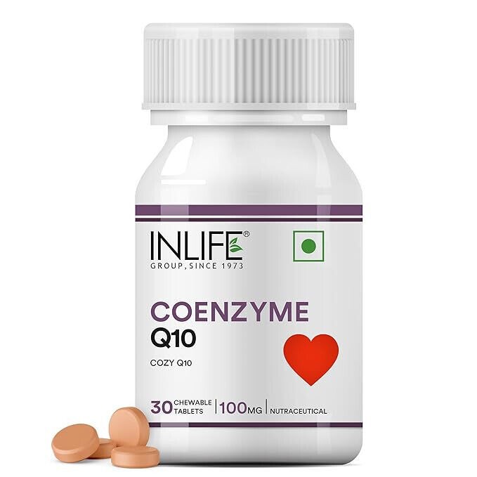 INLIFE Coenzyme Q10 100mg | CoQ10 Ubiquinone Supplement for Energy Management.