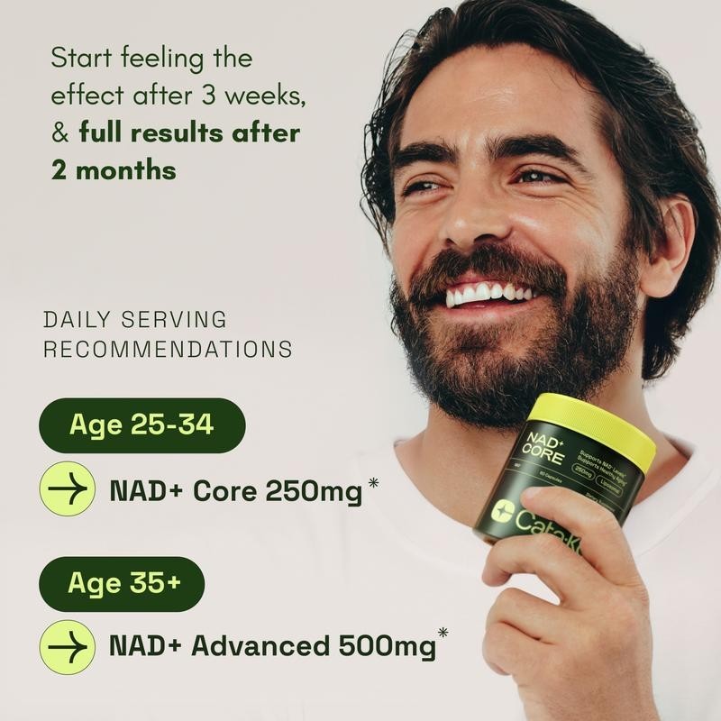 Liposomal NAD+ Supplement 250mg Anti Aging Skin Support Energy Focus 60 Capsules