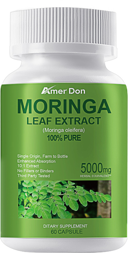 60 Capsules Moringa Oleifera Leaf Powder 5000mg – 100% Organic Herbal Extract