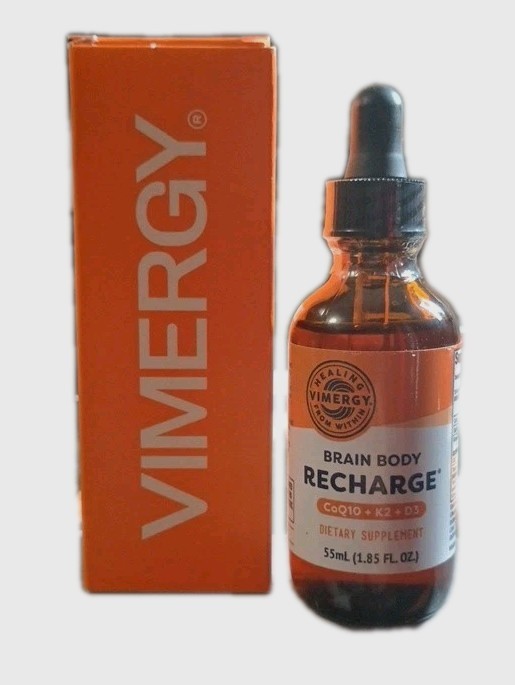 VIMERGY Brain Body Recharge Liquid Drops With Vitamin D3 K2 & CoQ10 55ml. 4/27