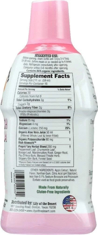 Lily of the Desert Aloe Herbal Stomach Formula Fresh Mint 32 fl.oz (Pack of 2)