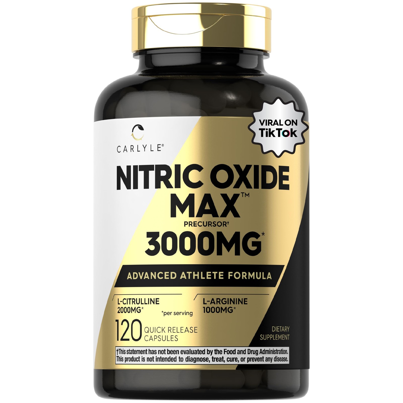 Nitric Oxide Supplement 3000mg | 120 Capsules | with L-Arginine & L-Citrulline |