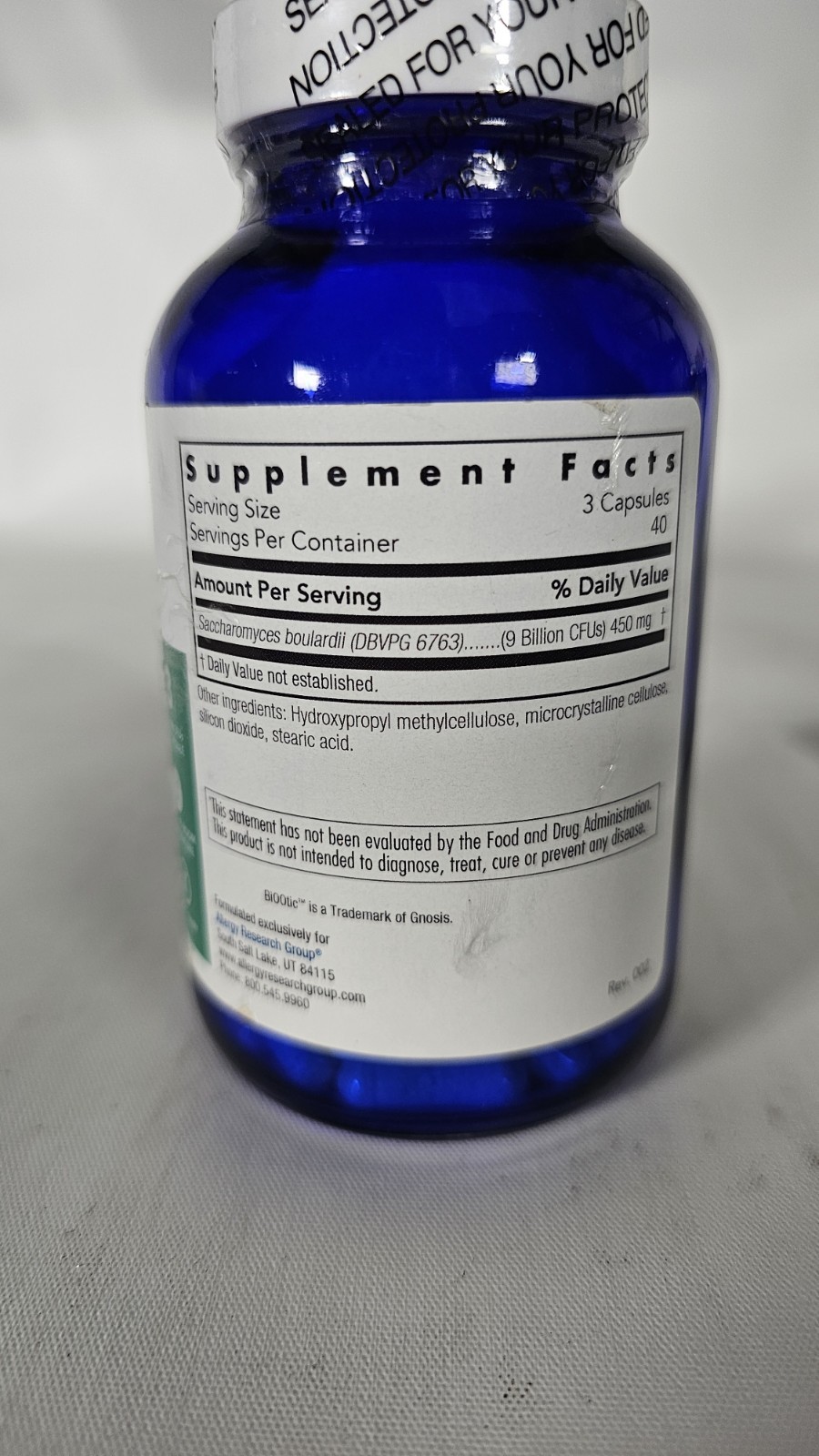 Essential-Biotic Saccharomyces Boulardii 12 caps Allergy Research Group EXP 7/26