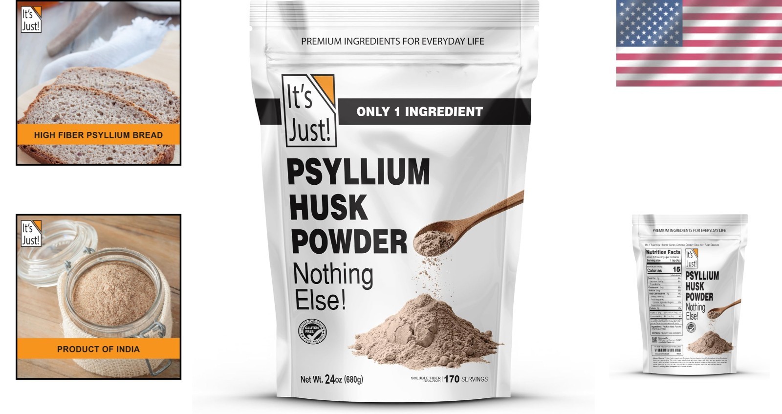 Psyllium Husk Powder – 24oz Easy Mixing Keto Fiber for Digestive Health