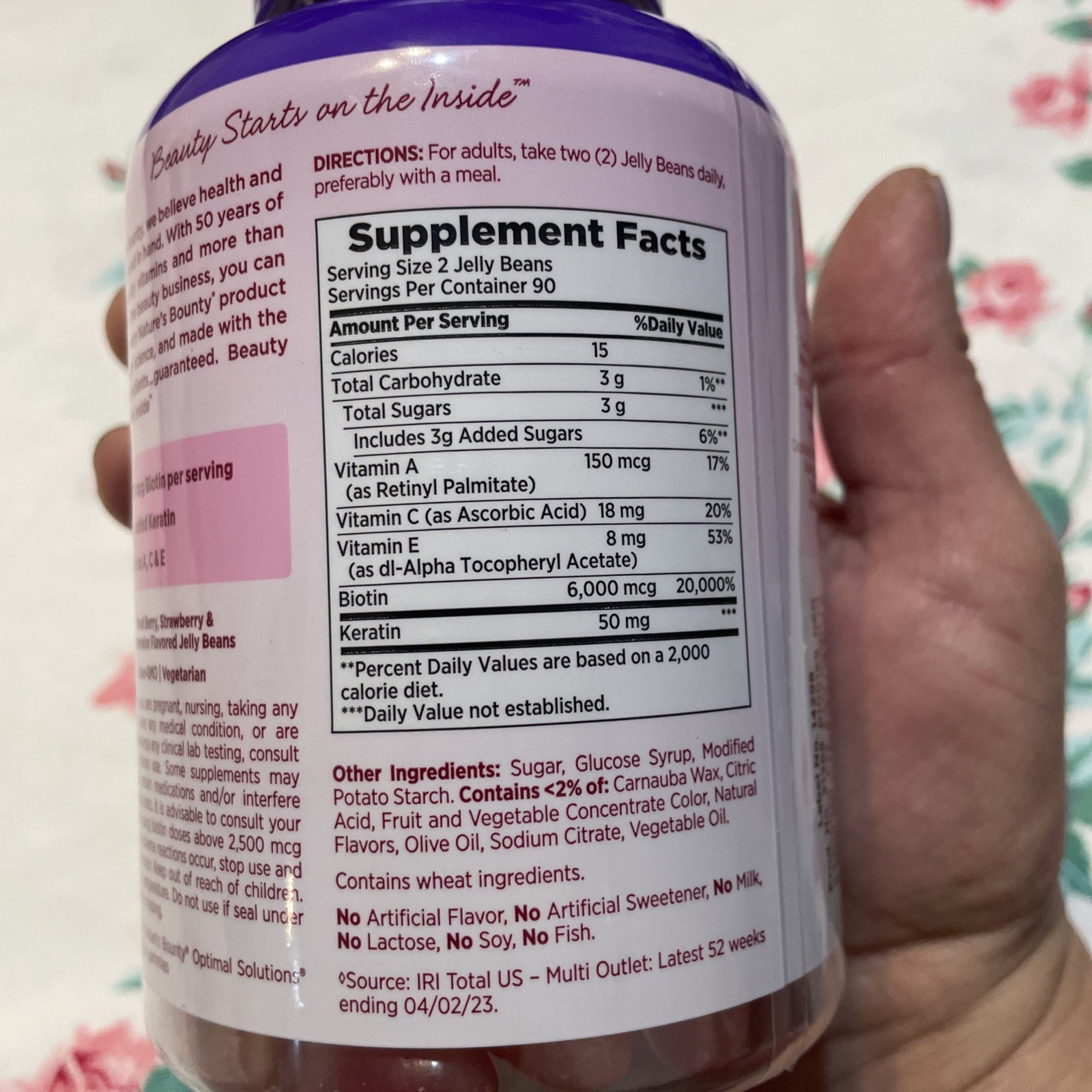 3~Natures Bounty Hair Skin Nails Jelly Beans Fruit 180ct Discontinued Dated SEE