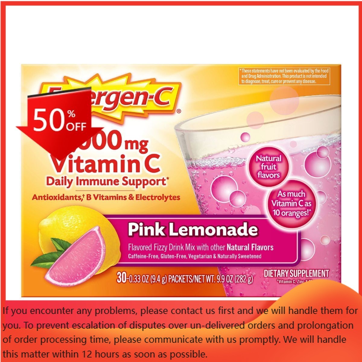 Emergen-C Vitamin C Drink Mix Powder – Pink Lemonade – 0.33oz/30pk: Gluten-Free