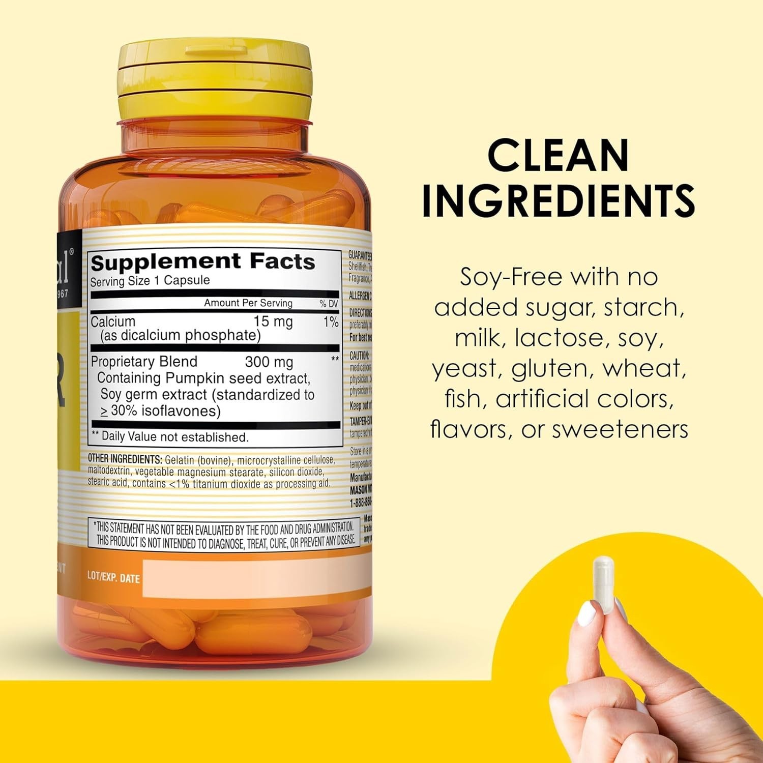 Sodium-Free Daily Bladder Support: 60 Capsules with Soy Germ & Clean Ingredients