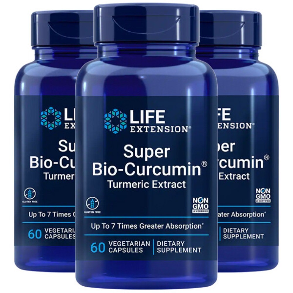3PACK Life Extension BCM-95 Super Bio-Curcumin 400mg,Turmeric Extract 60 Capsule