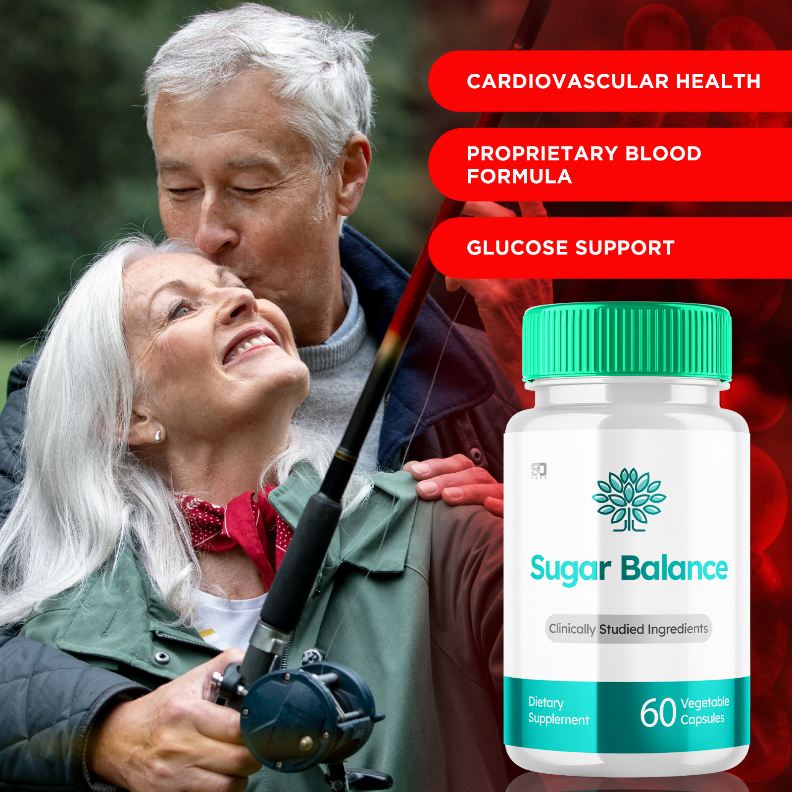 Sugar Balance Blood Flow and Health Support Pills 120 Capsules (2 Pack)