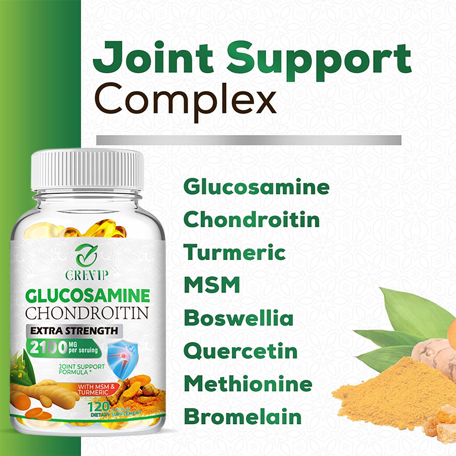 Glucosamine Chondroitin 2100mg – Enhance Joint Flexibility, Support Joint Health