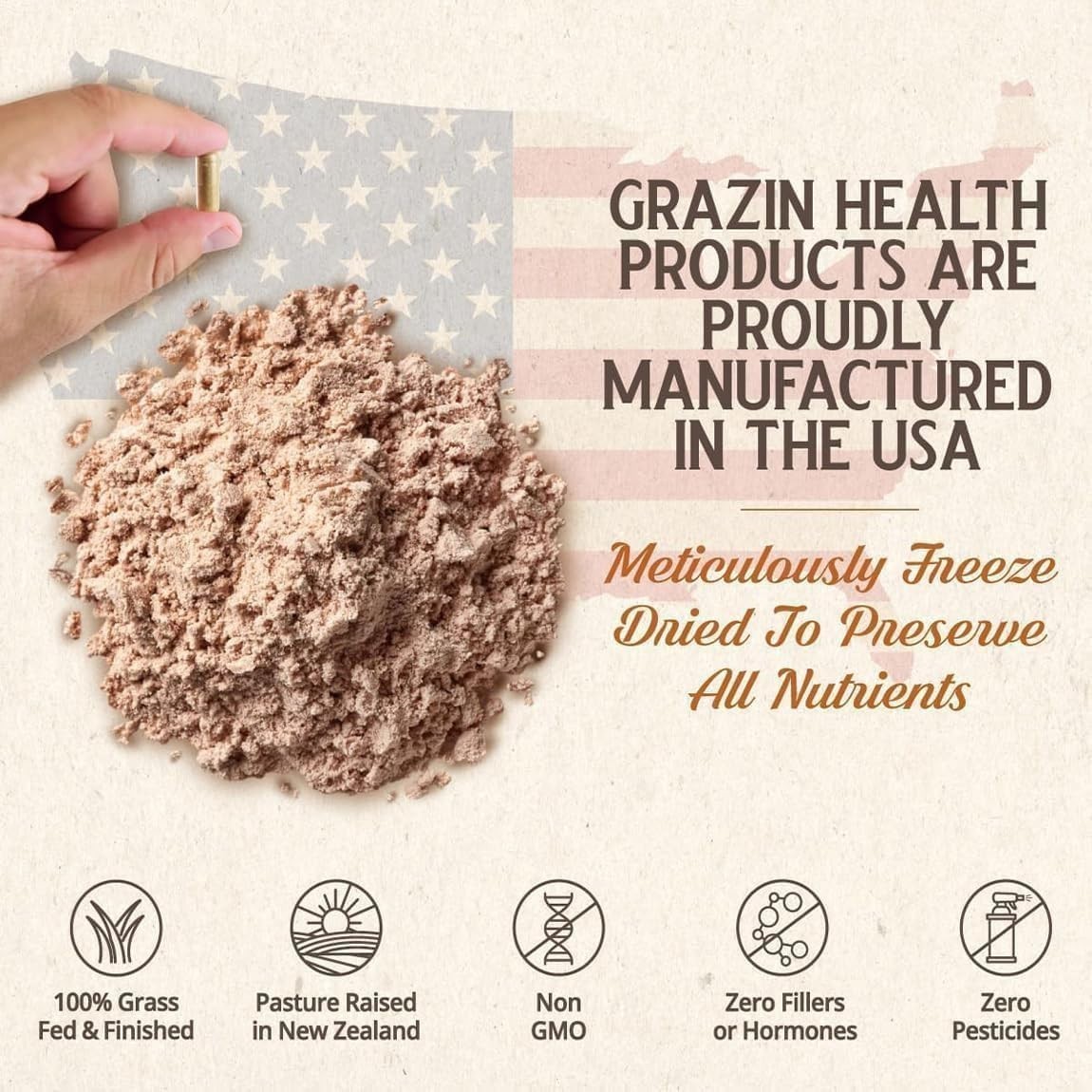 GRAZIN HEALTH Bone Broth Capsules and Bone Broth Pills 3000mg Serving