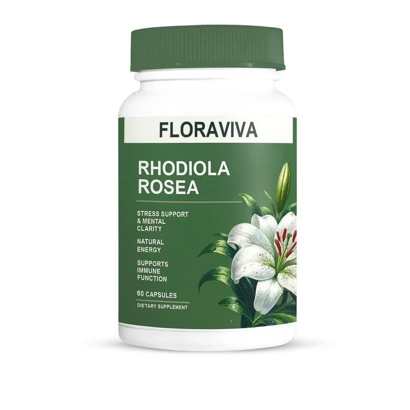 Floraviva Rhodiola Rosea Capsules for Stress Relief & Energy,Non-GMO++