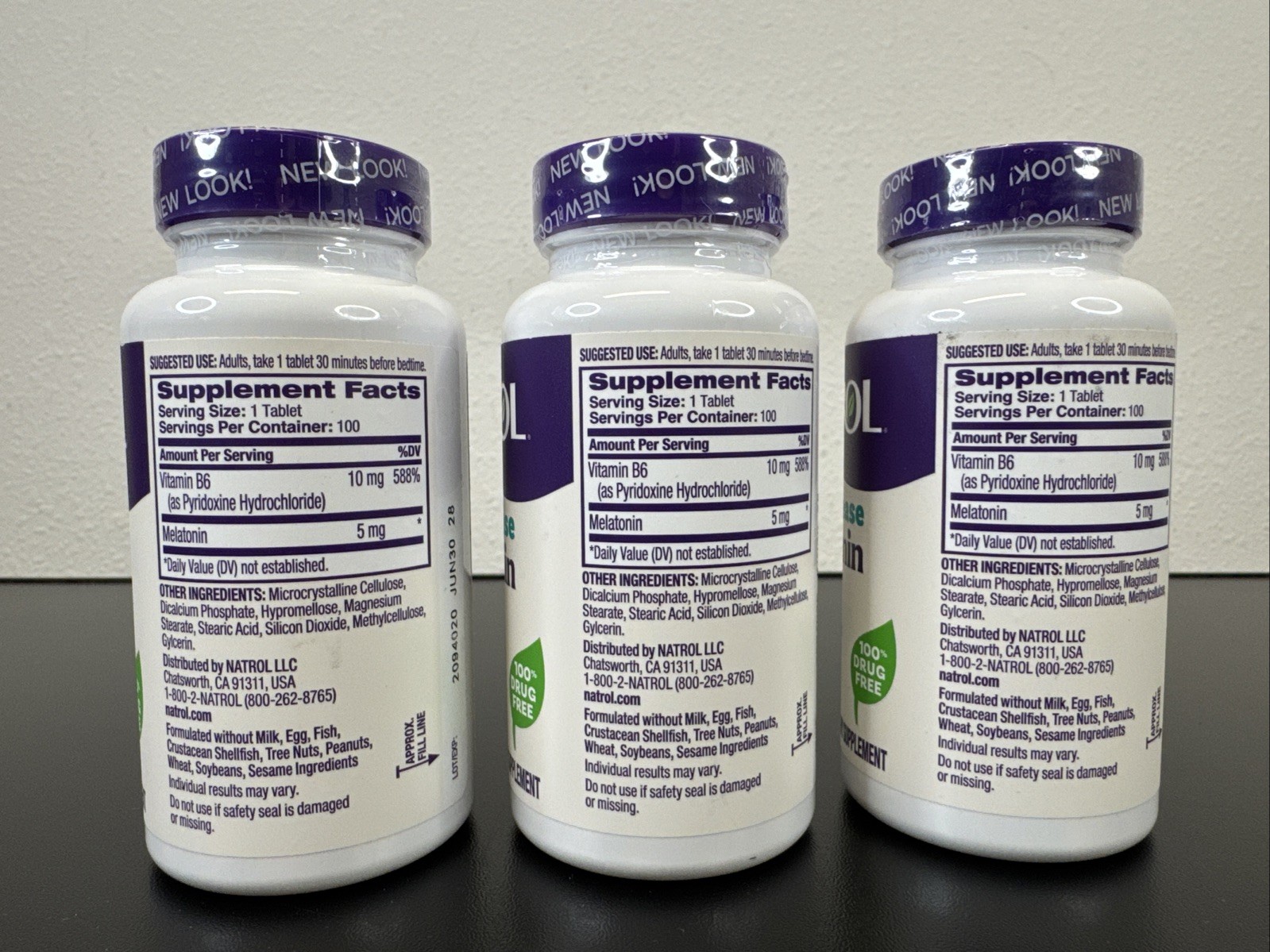 3 PACK Natrol Melatonin – 5mg Time Release – 100 Tablets Brand New Exp Jun 30 28