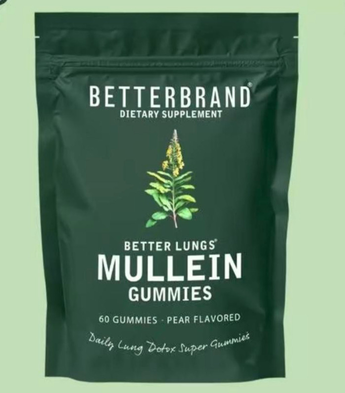 Mullein Gummies 60ct Lung Health Respiratory Support Dietary Supplement