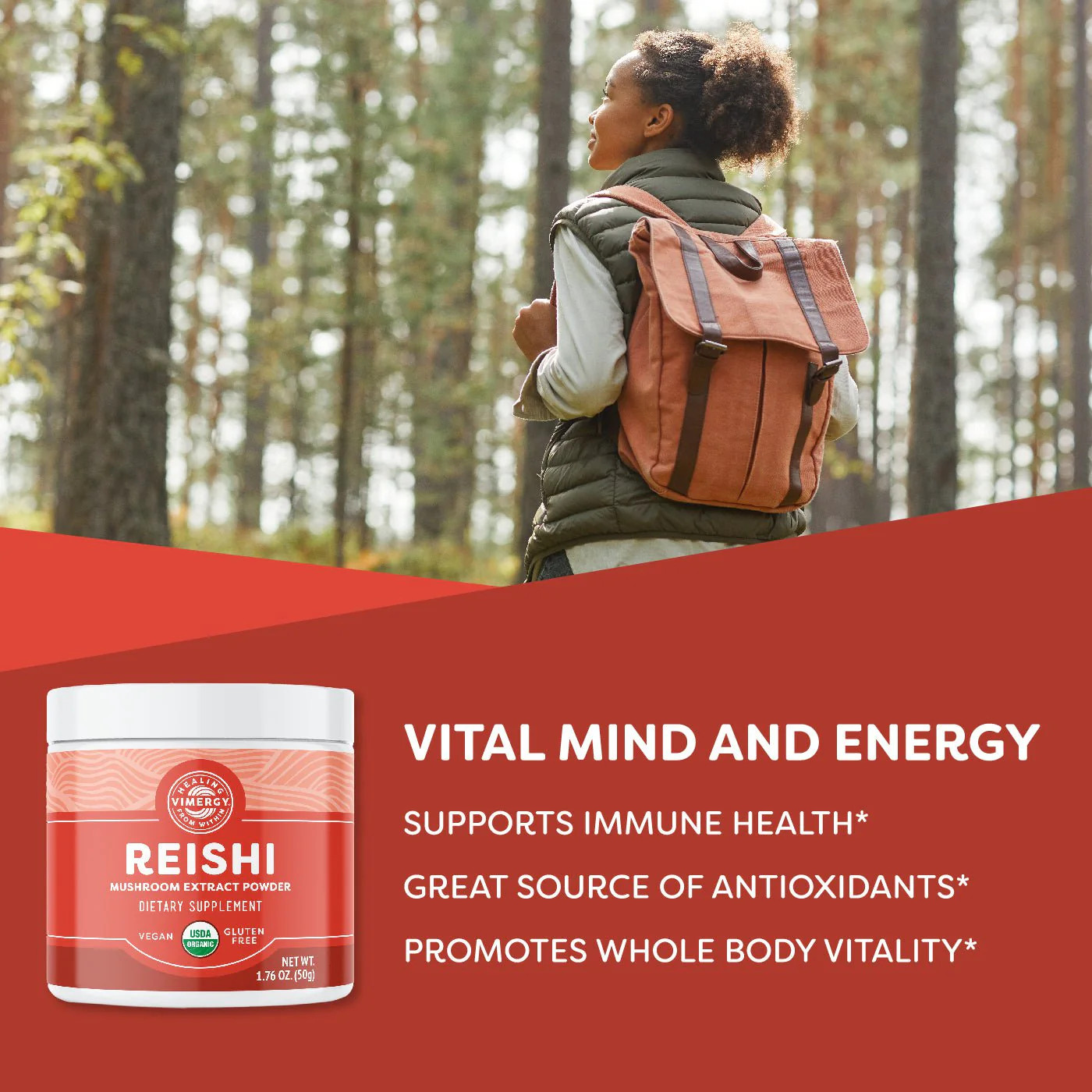 Vimergy USDA Organic Reishi Mushroom Extract Powder, 33 Servings