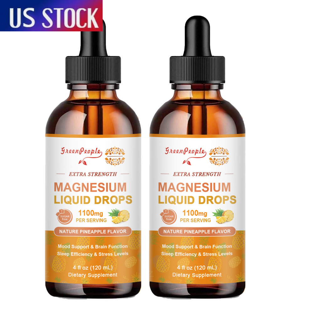 2x Magnesium Liquid Drops Magnesium Glycinate&L-Threonine Mood Support 120ml