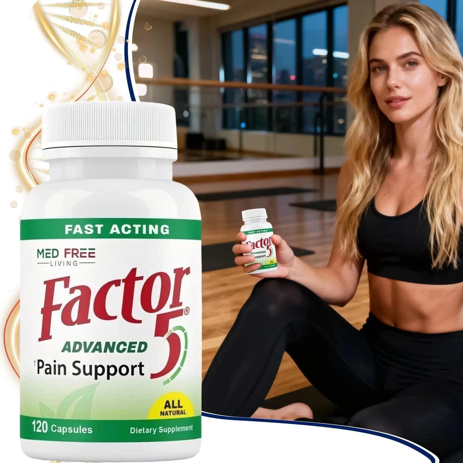 Factor Free Living Med 5 Natural Joint and Muscle Support Complex 120 Capsules1