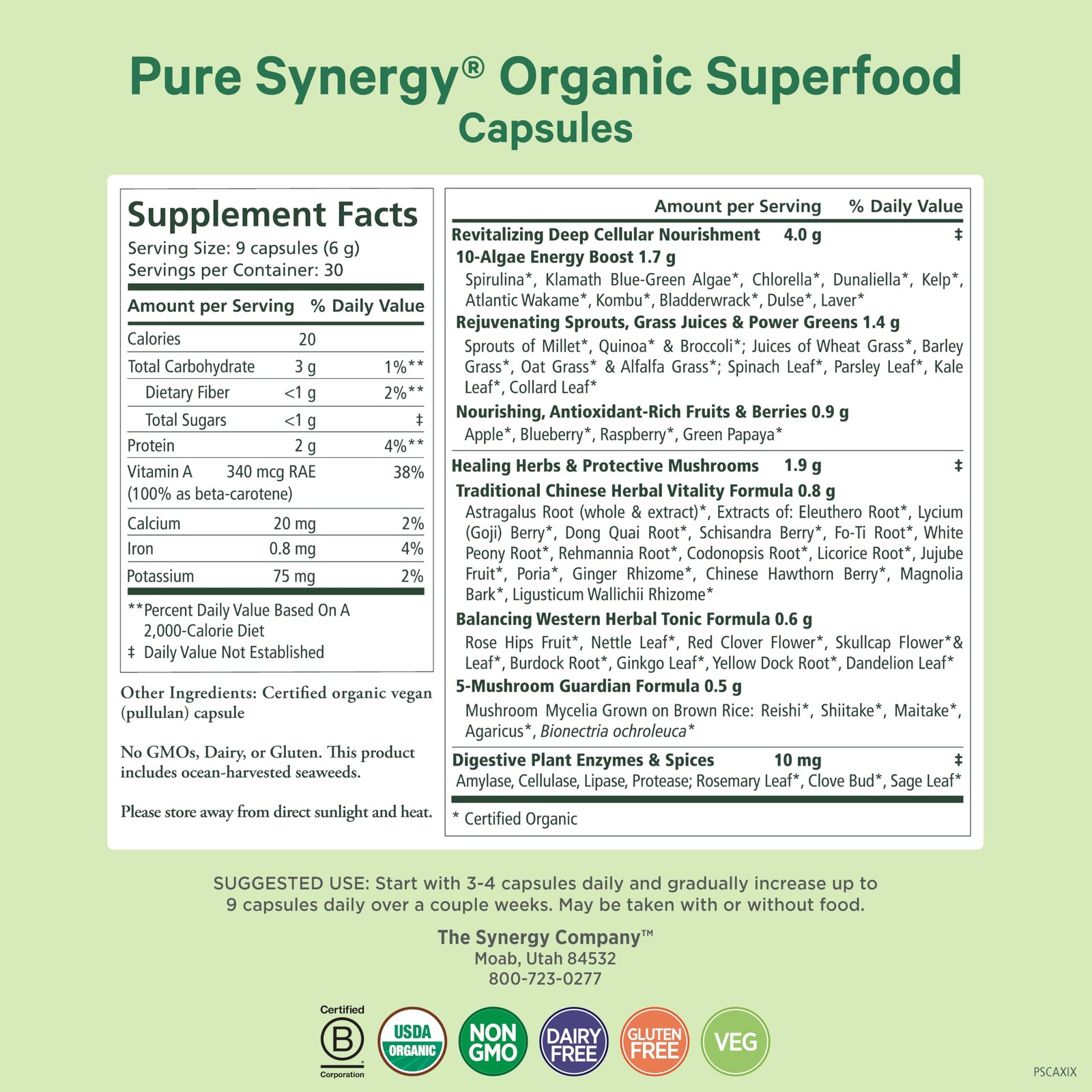 PURE SYNERGY Superfood Capsules | Organic Superfood & Greens Supplement | Who…