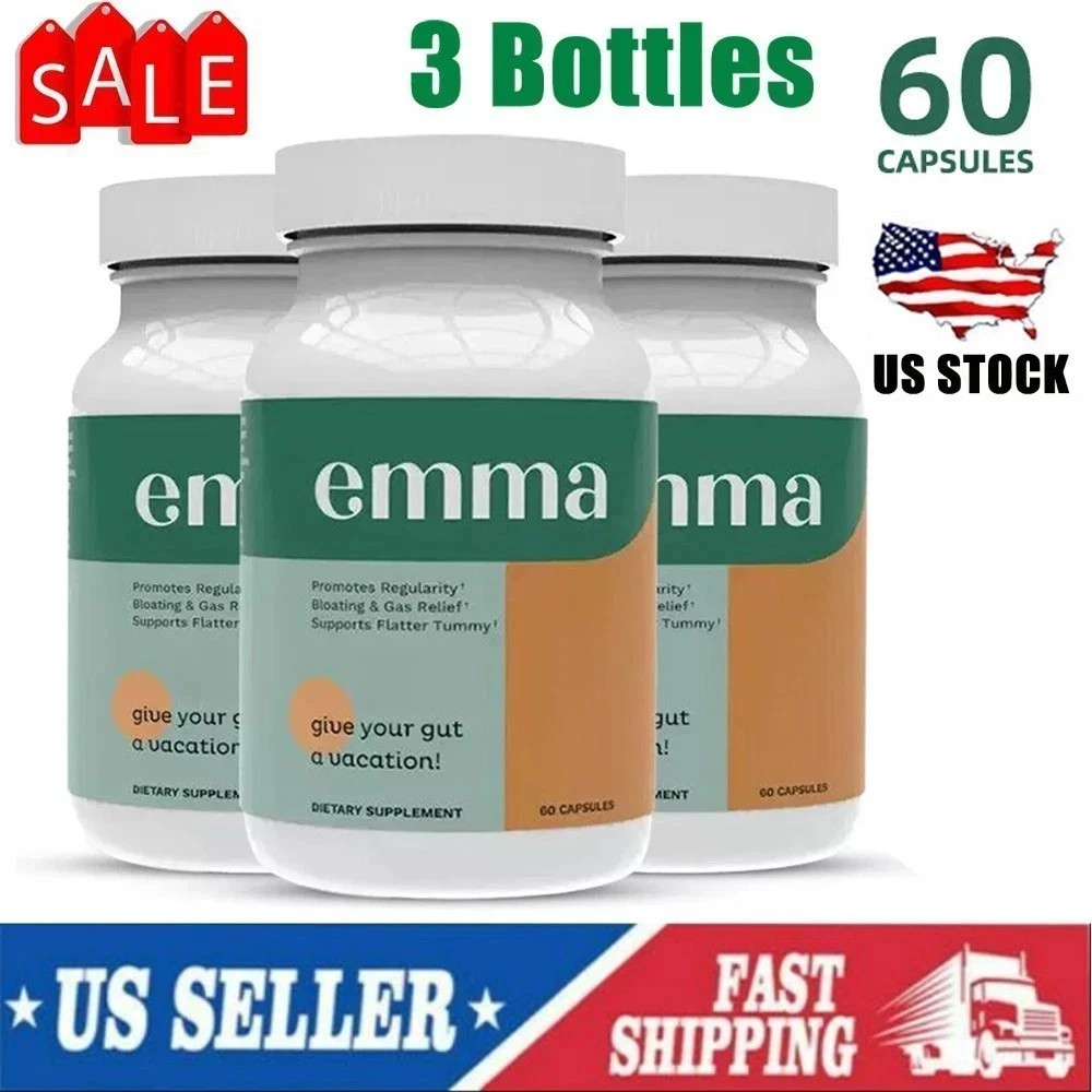 3 Pack Emma Relief Supplement Keto for Gut Bloating – 60 Capsules
