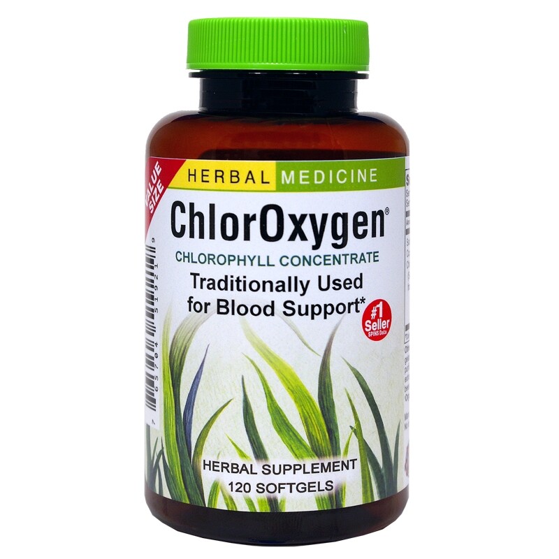 Herbs Etc. ChlorOxygen, Chlorophyll Concentrate Dietary Supplement, 120 Softg…