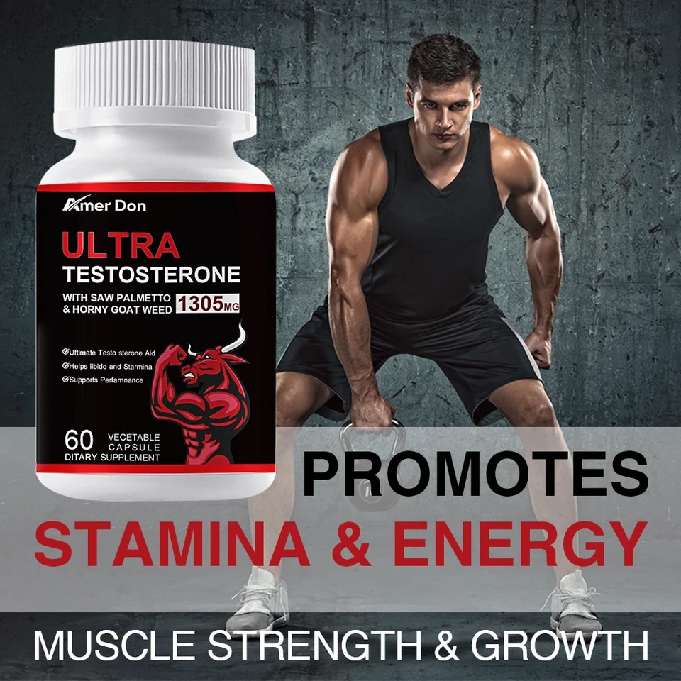Testosterone Booster Men’s Health Support Capsules 60 Caps Supplement Free Ship