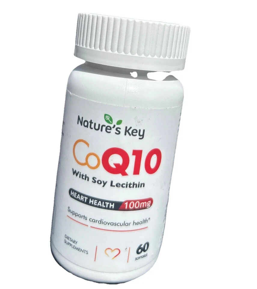 Nature’s Key CoQ10 w/ Soy Lecithin, Exp 02/26, 60 Ct