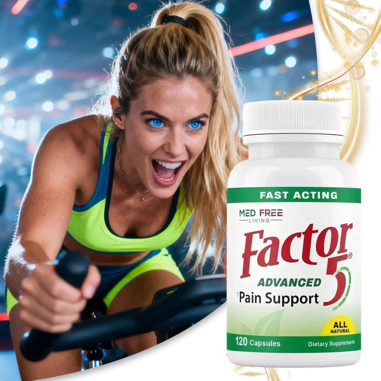 Factor Free Living Med 5 Natural Joint and Muscle Support Complex 120 Capsules1