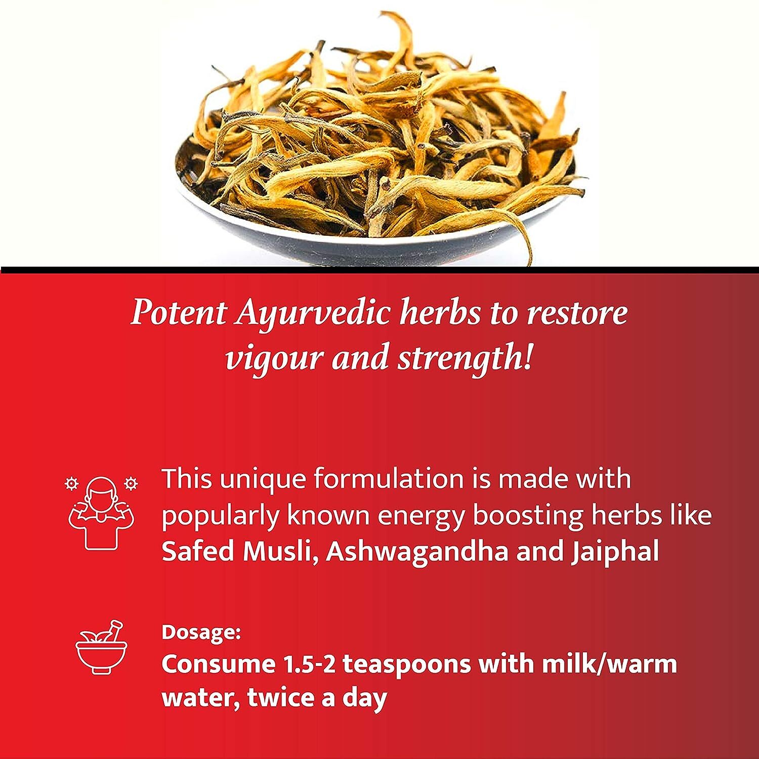 Baidyanath Musli Pak for stamina, strength booster 100% herbal 250gms + F/S
