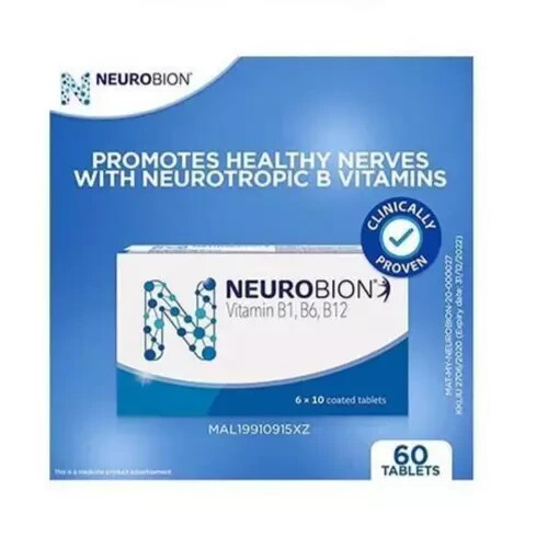 Neurobion Vitamin B1, B6, B12 Nerve Relief Numbness & Tingling 60’s SHIP FROM US