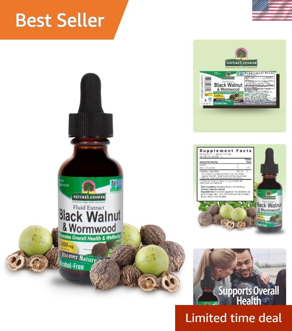 Nature’s Answer Black Walnut & Wormwood Complex – 2000mg Digestive Support