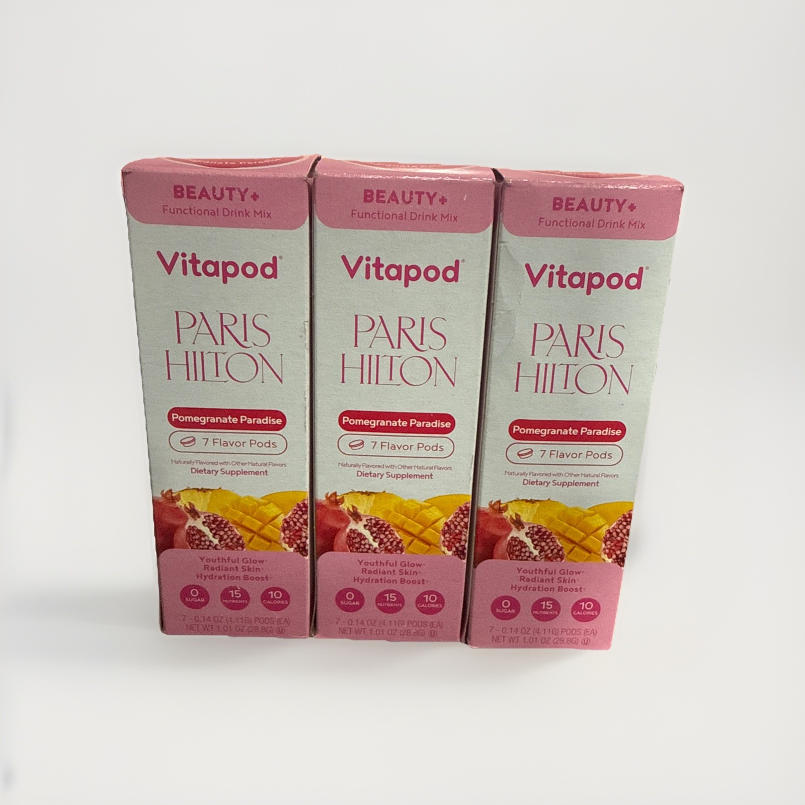 (3X)Vitapod Beauty Paris Hilton Pomegranate Paradise Functional Drink Mix21 Pods
