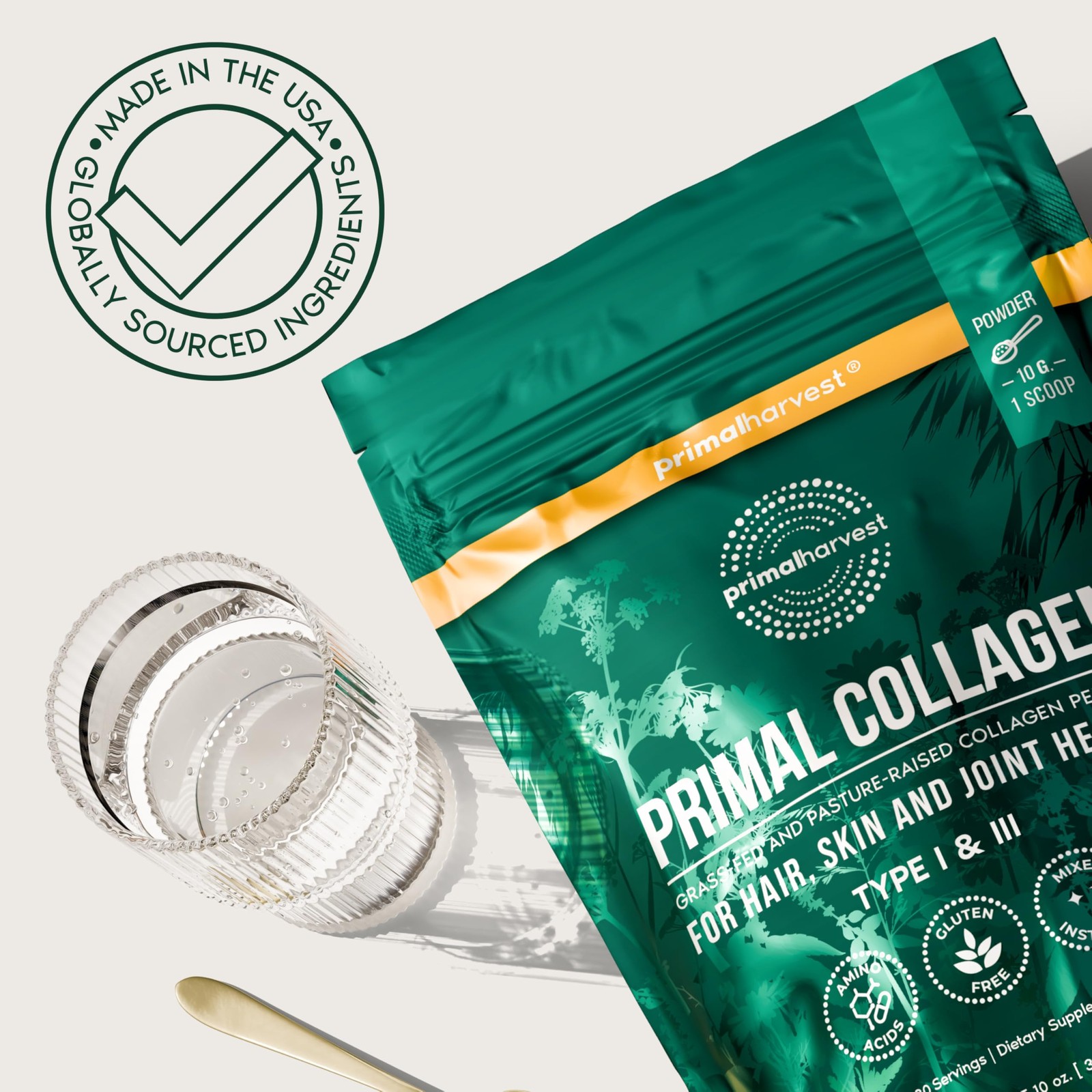 Primal Harvest Collagen Powder for Women or 30 Servings (Pack of 1), White