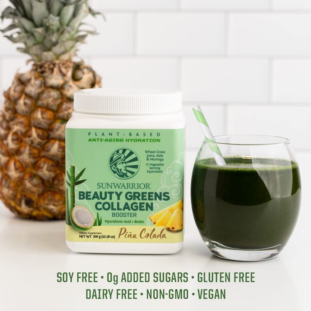 Sunwarrior Vegan Beauty Greens Drink Plant-Based | Hyaluronic Acid Minerals B…