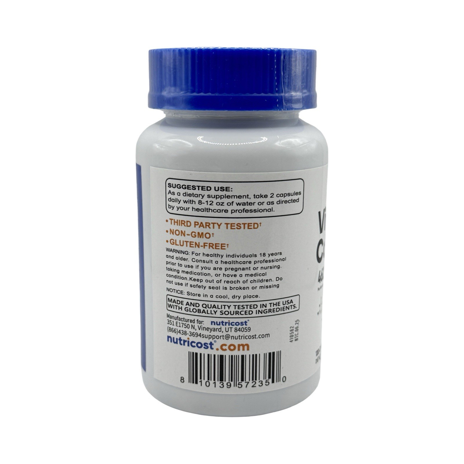 Nutricost Vitamin B Complex 460mg, 120 Capsules | + Vitamin C