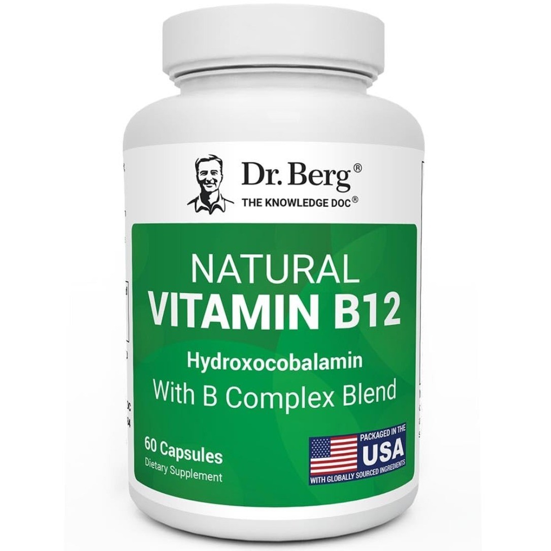 Dr. Berg New Natural Vitamin B12 1000 mcg Hydroxocobalamin 60 Capsules – Energy
