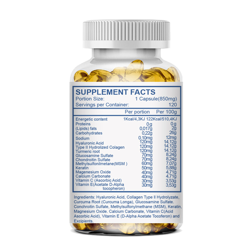 Hyaluronic Acid Anti Aging Hydrating Capsules Wrinkles Fine Lines Joint Health