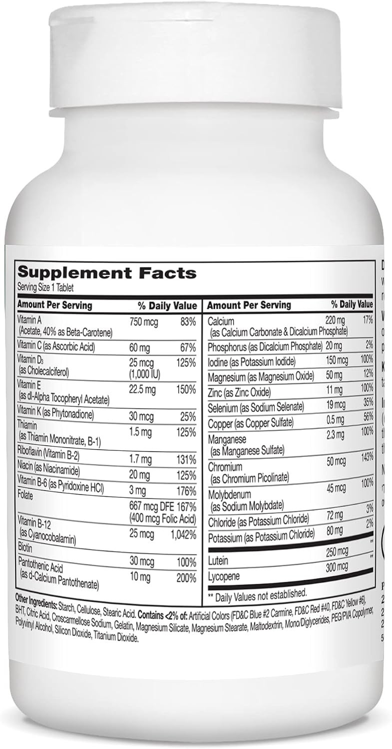 Balanced Vegetarian Multivitamins for Seniors, 125 Count Sentry Senior Tablets