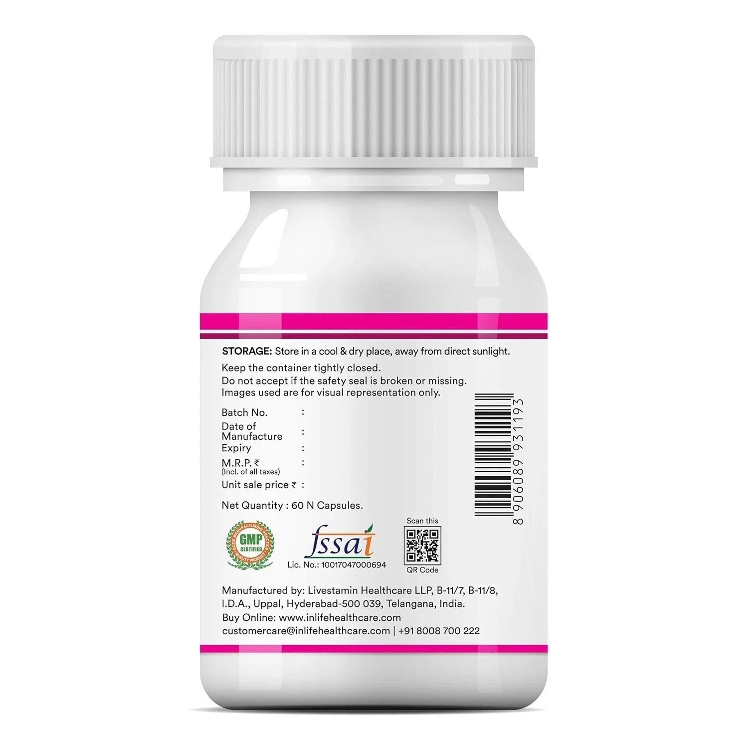 INLIFE Advanced Hair Skin & Nails with Biotin, Multivitamin Minerals 60 cap U445
