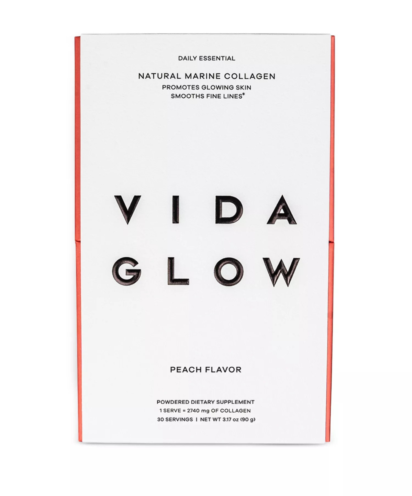 Vida Glow Natural Marine Collagen Dietary Supplement – peach