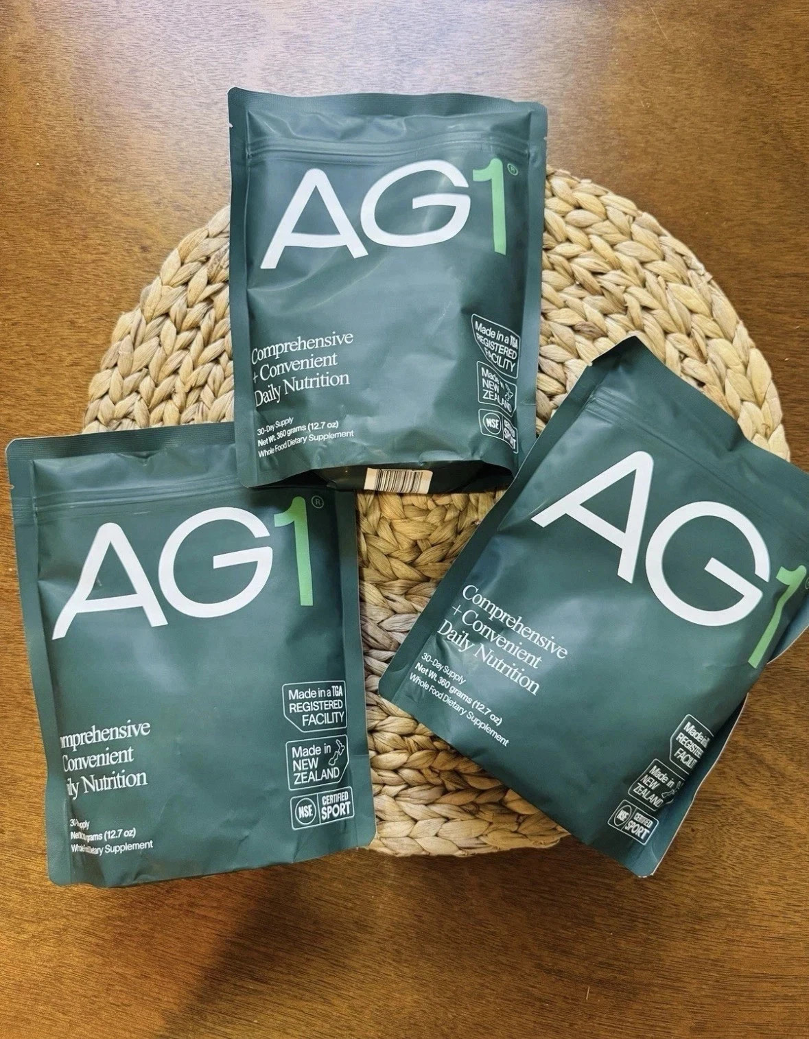3x Bags AG1 Athletic Greens PowderPouch 12.7oz 360g 30 Day Supply 1/27