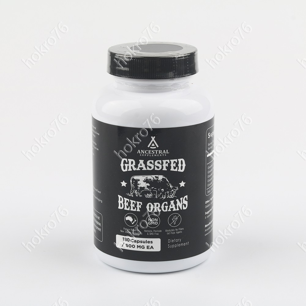 Ancestral Supplements Grass Fed Beef Organ Supplement – Non-GMO, 180 Capsules