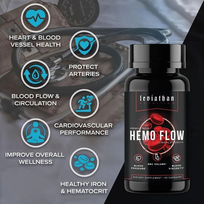 Leviathan Nutrition Hemo Flow Nattokinase Nitric Oxide Circulation Support