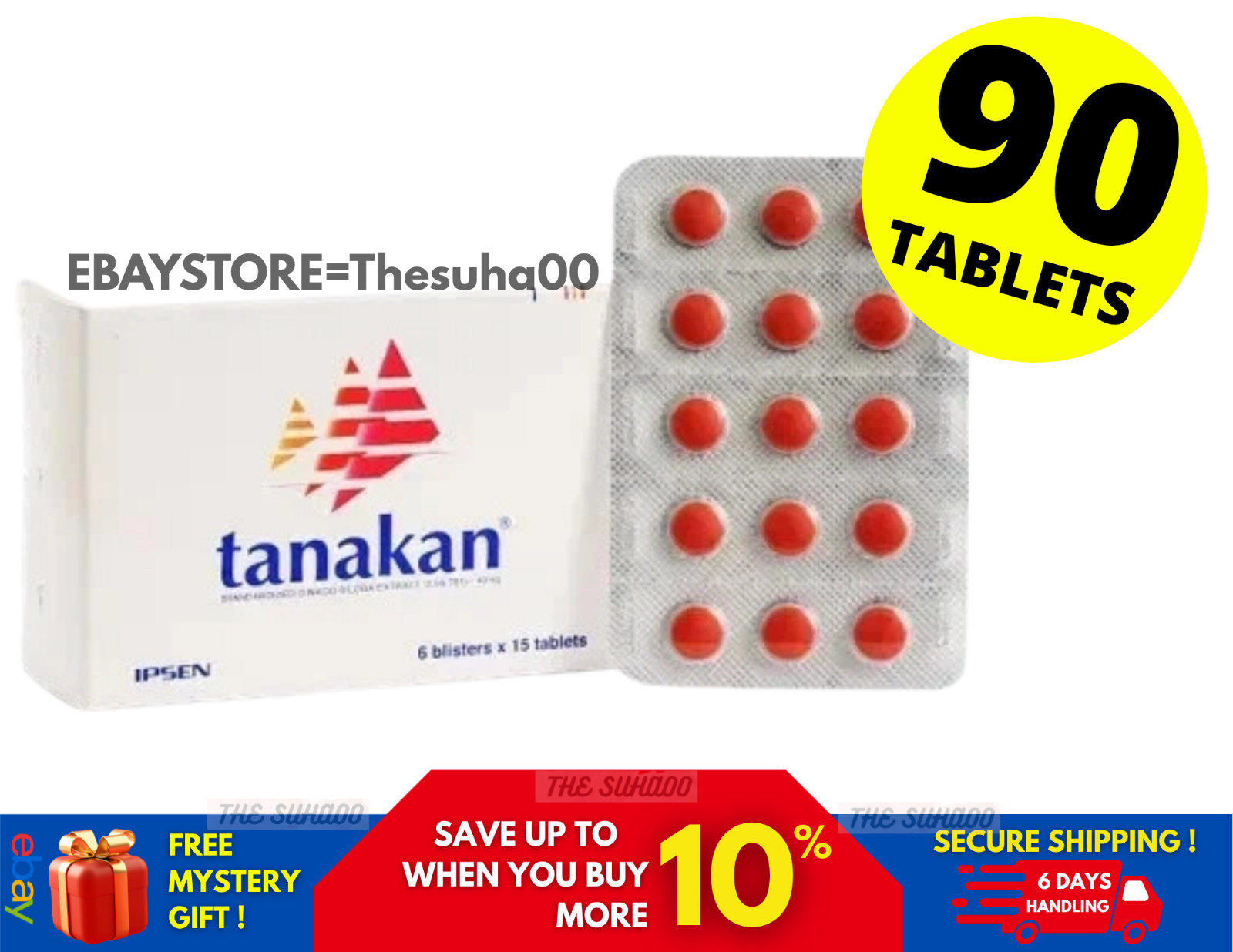 Tanakan 40mg X 90 Tablet Ginkgo Biloba Extract 100% ORIGINAL